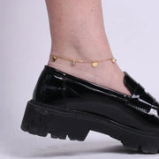 Cavigliera in Acciaio con cuori e punti luce