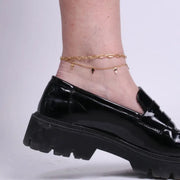 Cavigliera in Acciaio doppia catena con croci