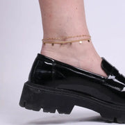 Cavigliera in Acciaio doppia catena con fiori