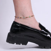 Cavigliera in Acciaio con croci e occhio portafortuna