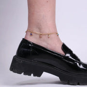 Cavigliera in Acciaio con cristalli colorati pendenti