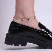 Cavigliera in Acciaio con cristalli colorati pendenti