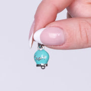 Ciondolo in Acciaio campanella azzurra con scritta Capri