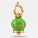 Ciondolo in Acciaio campanella verde chiaro con scritta Capri - BYSIMON gioielli