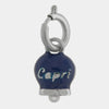 Ciondolo in Acciaio campanella blu con scritta Capri