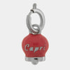 Ciondolo in Acciaio campanella rossa con scritta Capri