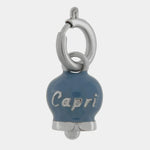 Ciondolo in Acciaio campanella blu cobalto con scritta Capri - BYSIMON gioielli
