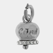 Ciondolo in Acciaio campanella scritta Capri e zirconi