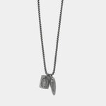 Collana in Acciaio con due pendenti lavorati a rilievo a tema sacro IJEWEL - gioiello BySimon
