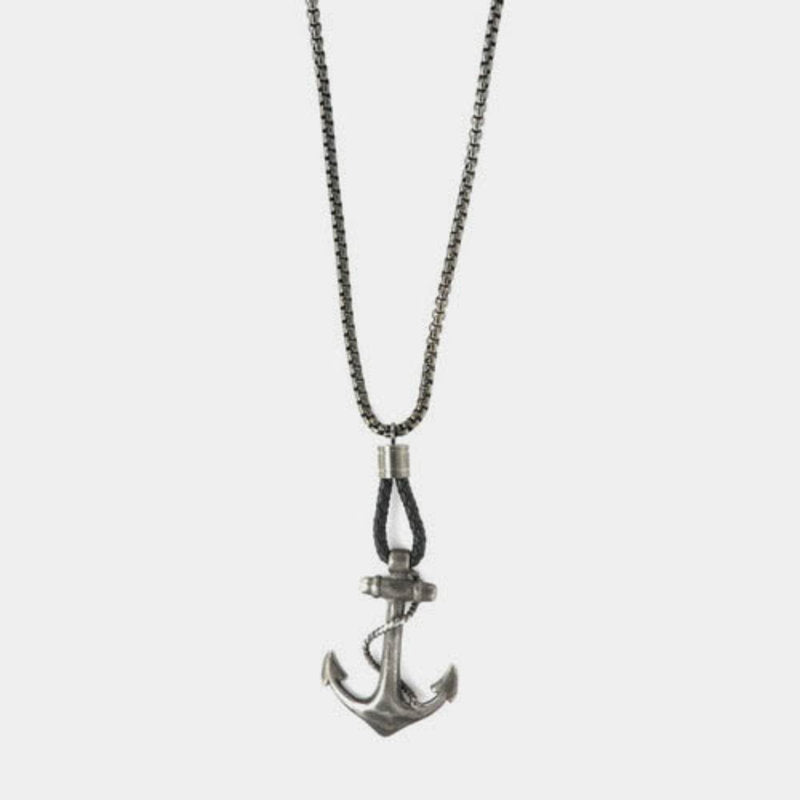 Collana in Acciaio con pendente a tema nautico a forma di ancora IJEWEL - gioiello BySimon
