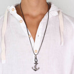 Collana in Acciaio con pendente a tema nautico a forma di ancora IJEWEL - gioiello BySimon