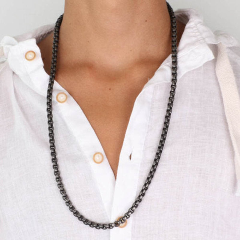 Collana in Acciaio lavorata a rollò rigata IJEWEL - gioiello BySimon