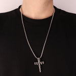 Collana in Acciaio con dettaglio a forma di croce impreziosito da teschi IJEWEL - gioiello BySimon