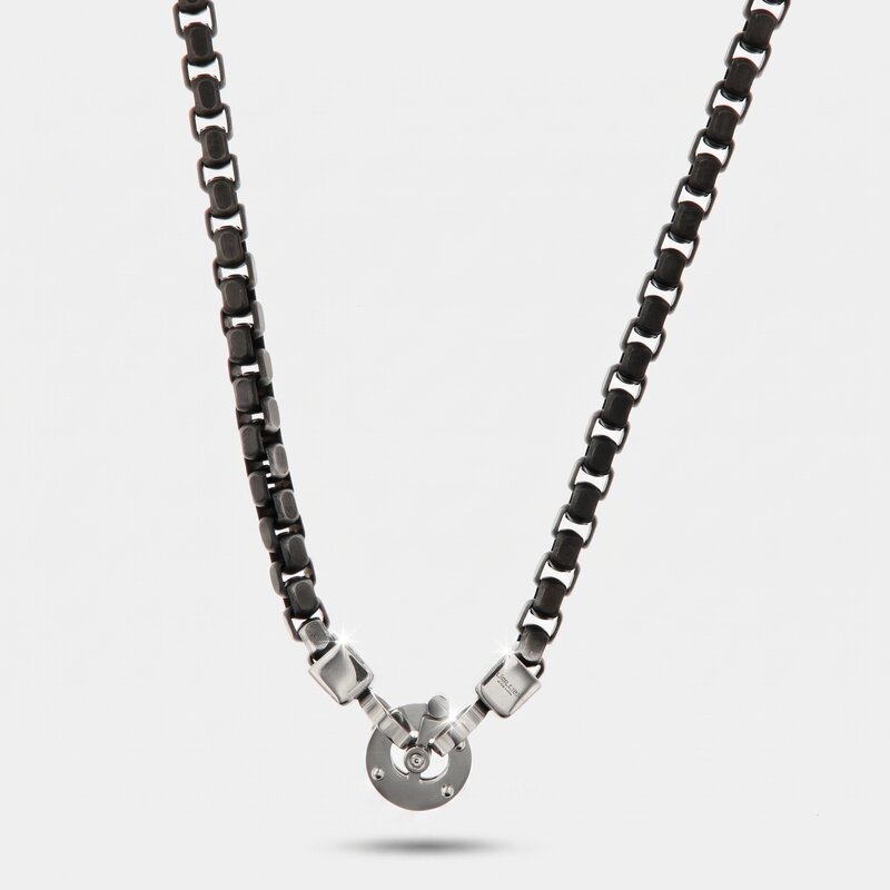 Collana in Acciaio intrecci con chiusura a gancio - BYSIMON gioielli