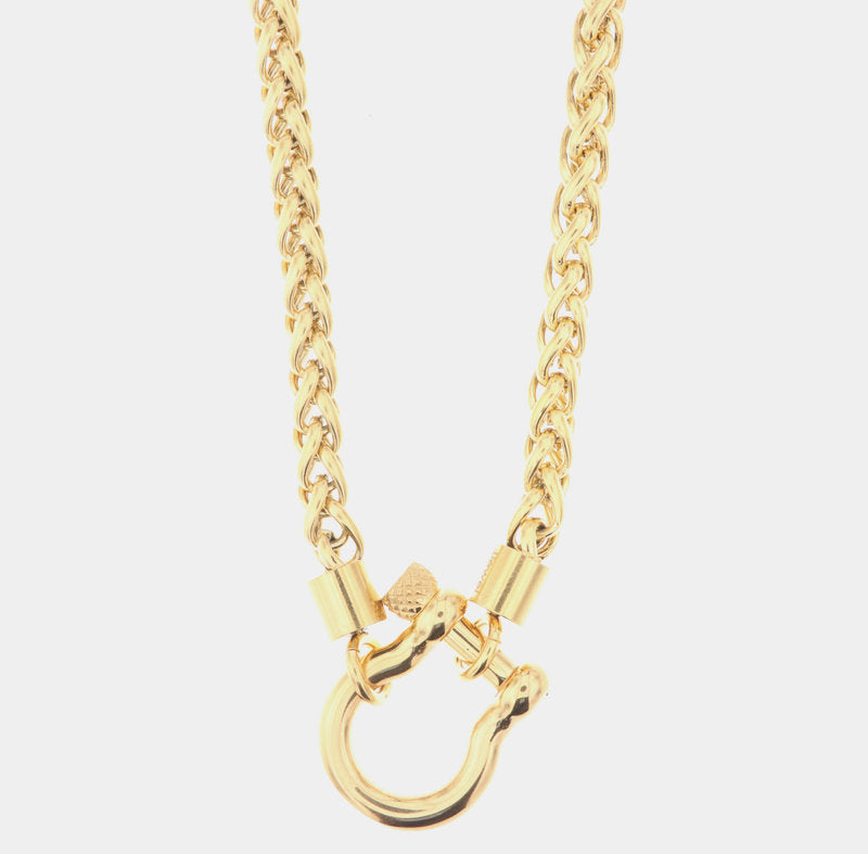 Collana in Acciaio intrecci di catene con chiusura a vite IJEWEL - gioiello BySimon