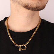 Collana in Acciaio intrecci di catene con chiusura a vite