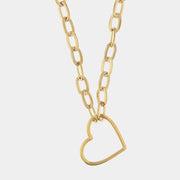Collana in Acciaio intrecci di catene con dettaglio a forma di cuore