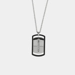 Collana in Acciaio con piastrina in acciaio