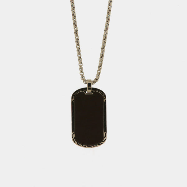 Collana in Acciaio con piastrina in acciaio nera IJEWEL - gioiello BySimon