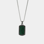 Collana in Acciaio con piastra verde IJEWEL - gioiello BySimon