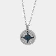 Collana in Acciaio con ciondolo rosa venti blu