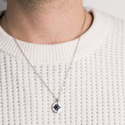 Collana in Acciaio con ciondolo rosa venti blu