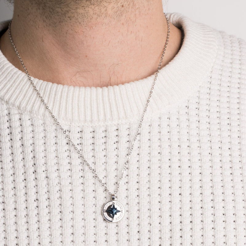 Collana in Acciaio con ciondolo rosa venti blu IJEWEL - gioiello BySimon