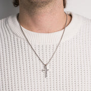 Collana in Acciaio con croce di colore nero