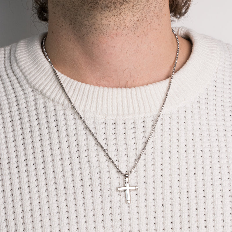 Collana in Acciaio con pendete a forma di croce IJEWEL - gioiello BySimon
