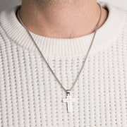 Collana in Acciaio con pendente doppia croce