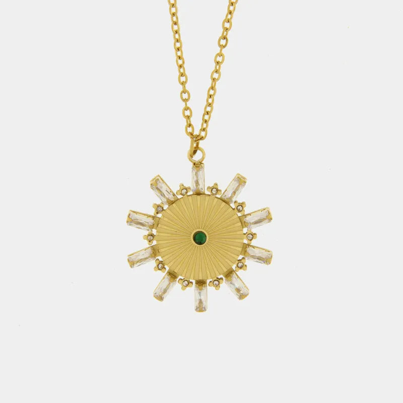 Collana in Acciaio con pendente rotondo