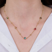 Collana in Acciaio con cristalli colorati