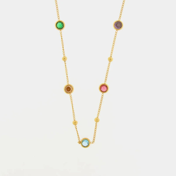 Collana in Acciaio con cristalli colorati - BYSIMON gioielli