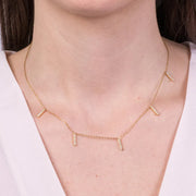 Collana in Acciaio con pendenti e cristalli