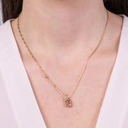 Collana in Acciaio con pendente ovale rosso