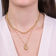 Collana in Acciaio con pendente ovale