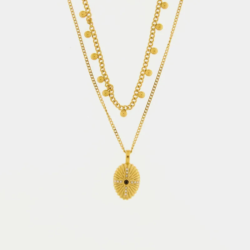 Collana in Acciaio con pendente ovale