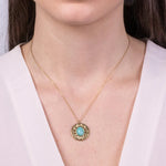Collana in Acciaio con pendente tondo e pietra centrale turchese - BYSIMON gioielli