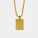 Collana in Acciaio con piastra rettangolare placcato oro IJEWEL - gioiello BySimon