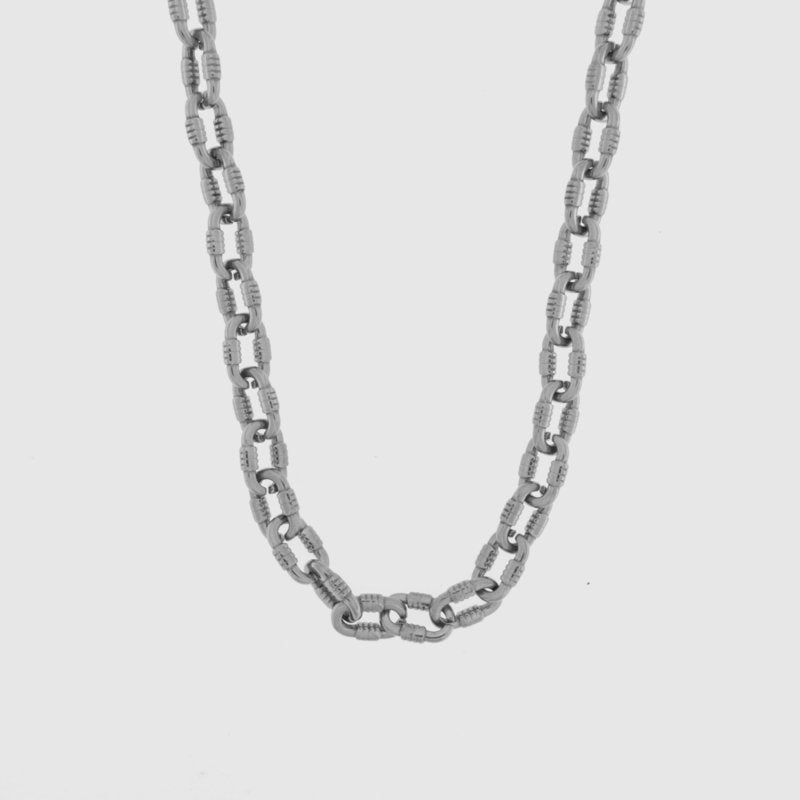 Collana in Acciaio a catena placcato argento IJEWEL - gioiello BySimon