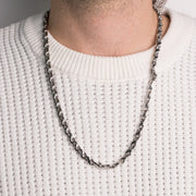 Collana in Acciaio a catena placcato argento