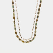 Collana in Acciaio doppia catena con pietre naturali