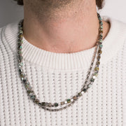 Collana in Acciaio doppia catena con pietre naturali