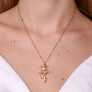 Collana in Acciaio con rosa