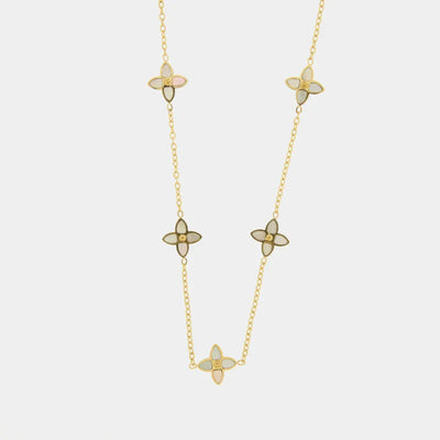 Collana in Acciaio con fiori a quattro petali