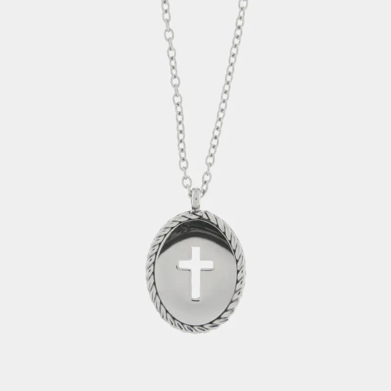 Collana in Acciaio con medaglia croce