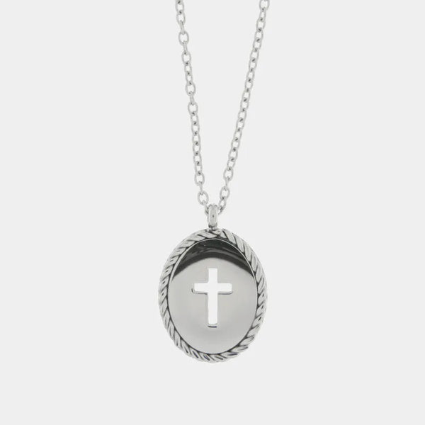 Collana in Acciaio con medaglia croce - BYSIMON gioielli