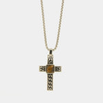 Collana in Acciaio con croce con pietra quadrata IJEWEL - gioiello BySimon