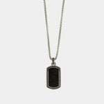 Collana in Acciaio con medaglia nera IJEWEL - gioiello BySimon