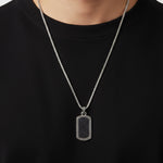 Collana in Acciaio con medaglia nera IJEWEL - gioiello BySimon